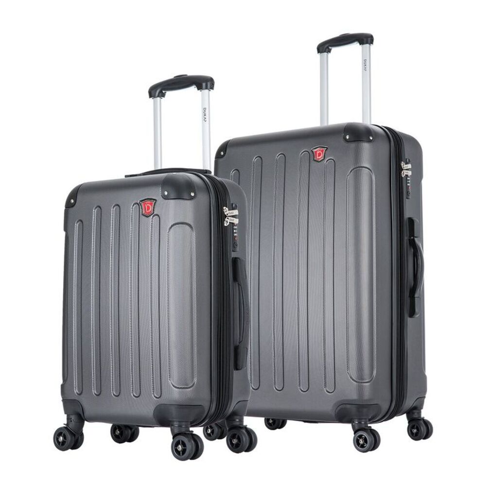 Dukap Intely 2Pc Hardside Luggage Set, Grey